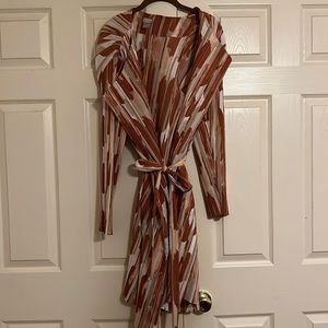 Chico’s Orange and Tan Cardigan.